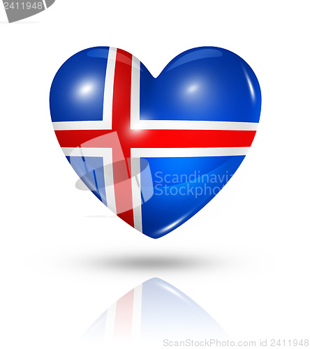 Image of Love Iceland, heart flag icon