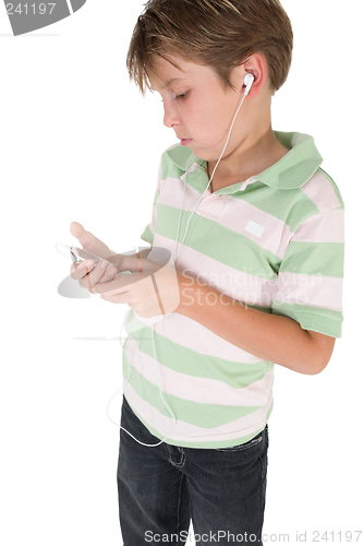 Image of Child using an mp3 music player