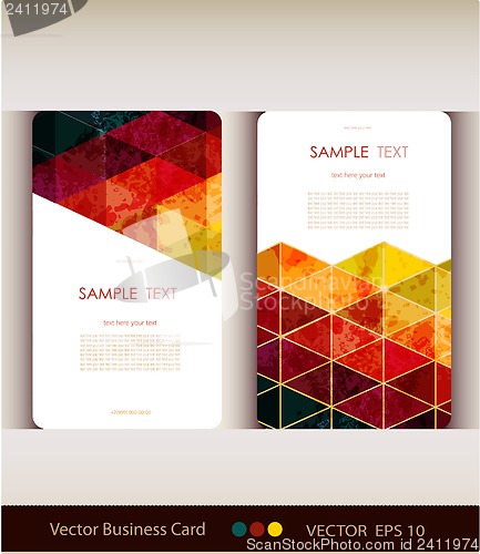 Image of Set of abstract geometric business card