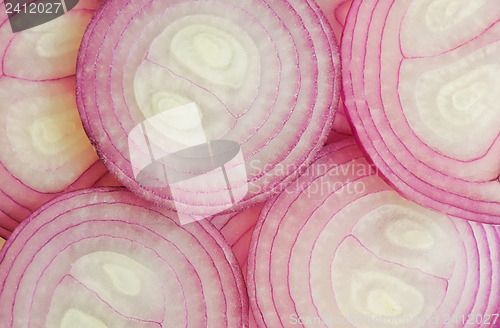 Image of Slice of red onion, isolated 