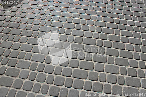 Image of covering of road made from stone blocks