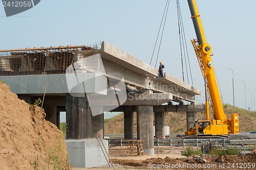 Image of process of bridge construction