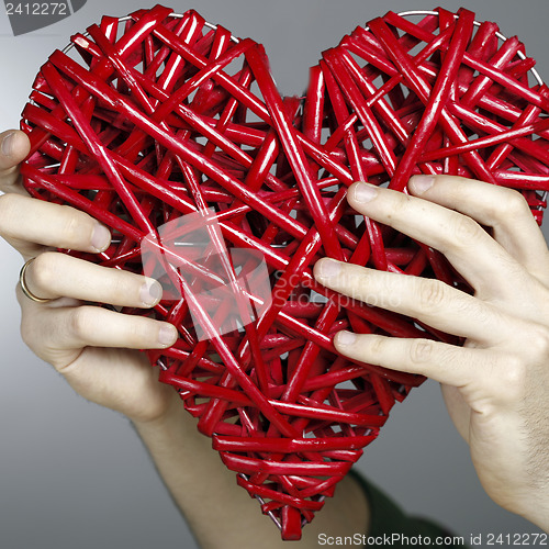 Image of Hand made red heart