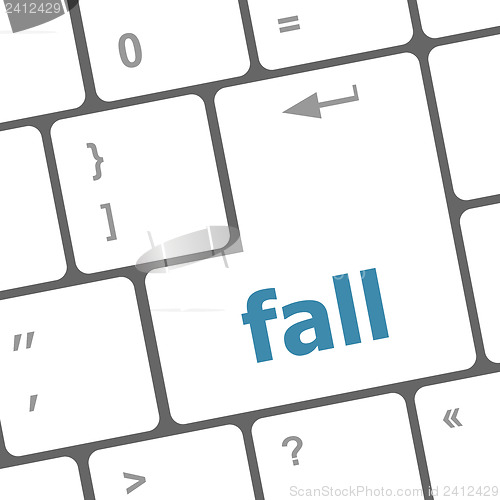 Image of fall button on computer pc keyboard key