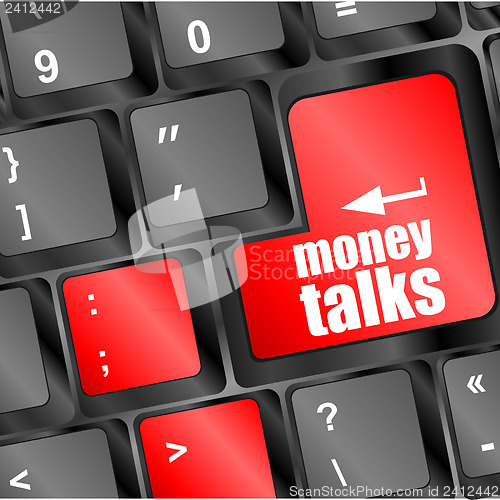 Image of Marketing concept: computer keyboard with word money talks
