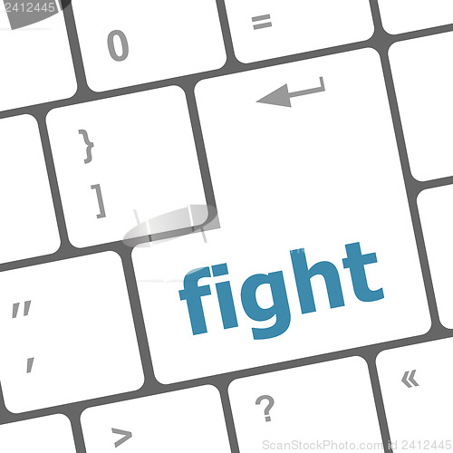 Image of fight button on computer pc keyboard key