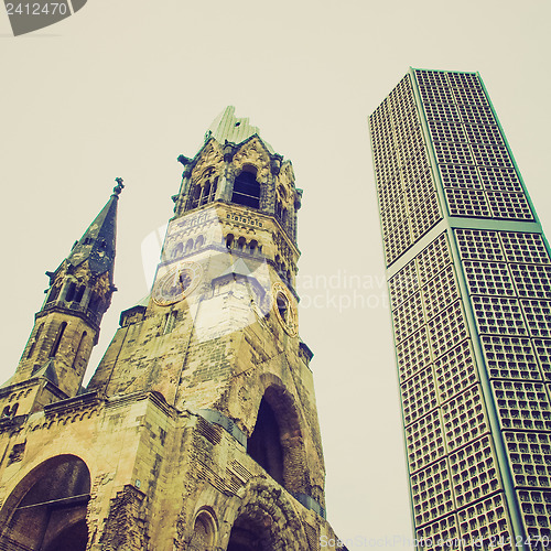 Image of Retro look Bombed church, Berlin