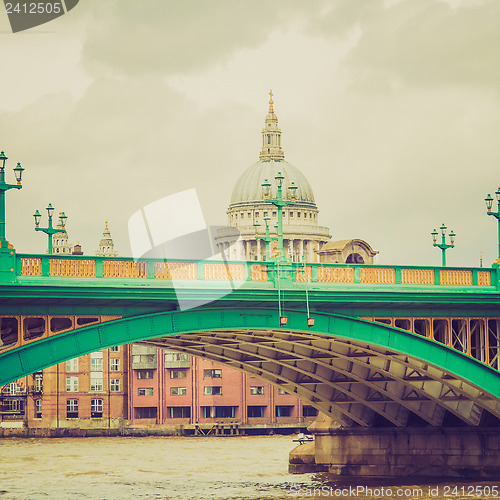 Image of Vintage look River Thames in London