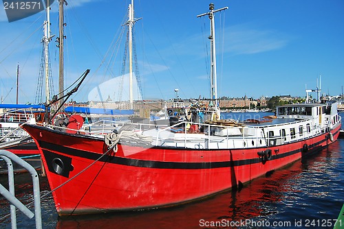 Image of Red Cargo Boat