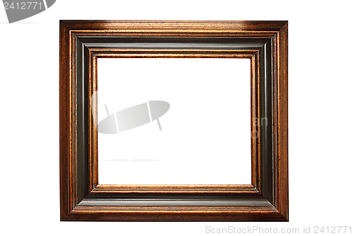 Image of dark painting frame isolated on white
