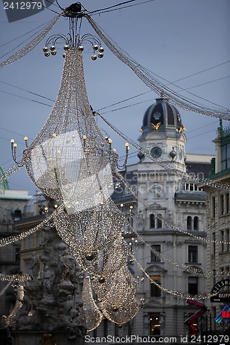 Image of Christmas decoration in Graben street, Vienna, Austria