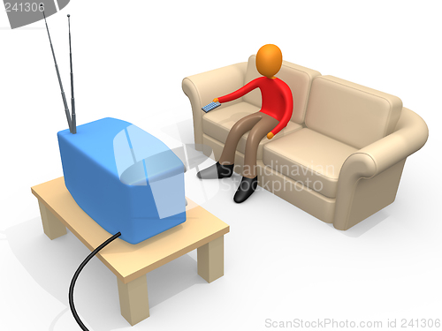 Image of Person Watching Television