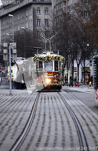 Image of Christmas tram in Vienna