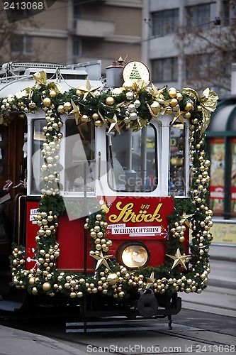 Image of Christmas tram in Vienna