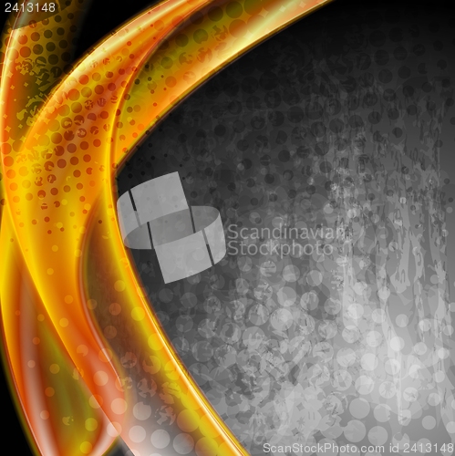 Image of Colourful abstract waves on the grunge backdrop