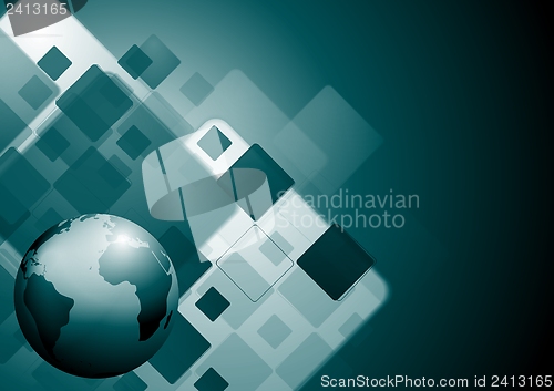 Image of Hi-tech vector background with globe