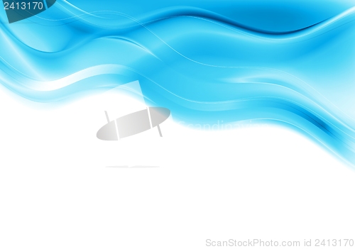 Image of Blue vector smooth waves design