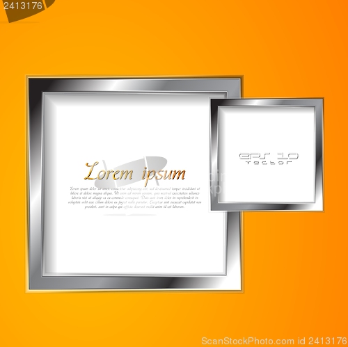 Image of Abstract vector squares with silver frame