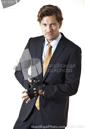 Image of Determined businessman ready to work