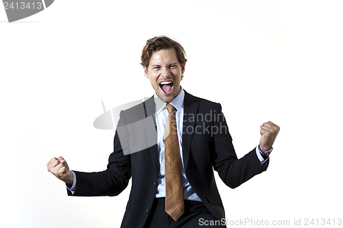 Image of Successfull businessman in moment of victory
