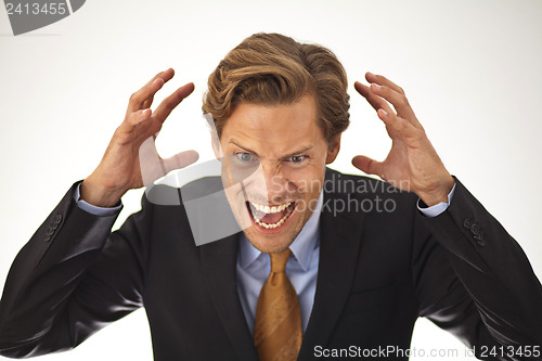 Image of Angry businessman shouting