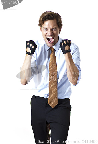 Image of Brute businessmanready for a fight