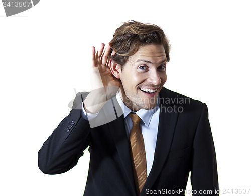 Image of Interested businessman listening