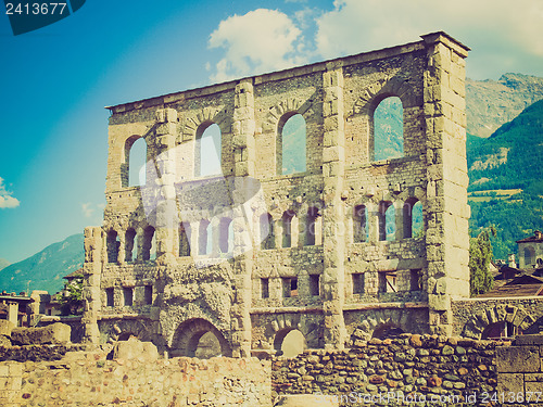 Image of Retro look Roman Theatre Aosta