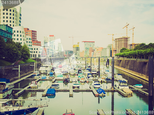 Image of Retro look Duesseldorf mediahafen harbour