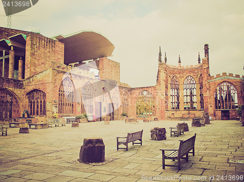 Image of Retro look Coventry Cathedral ruins