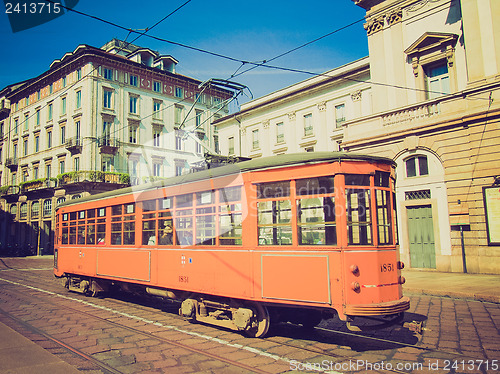 Image of Retro look Vintage tram, Milan