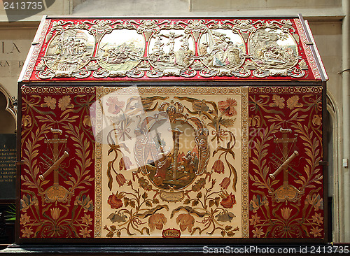 Image of Tomb of God exhibited on Good Friday, prepared to veneration at the Zagreb Cathedral