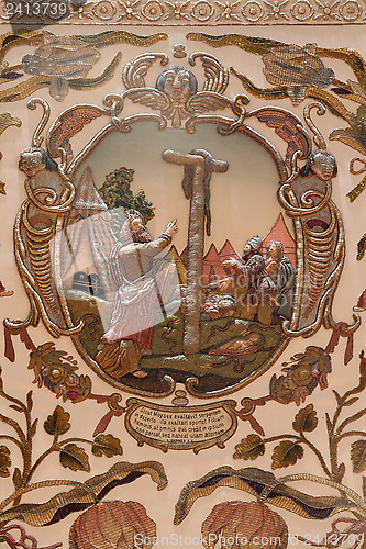 Image of Detail of tomb of God exhibited on Good Friday, prepared to veneration at the Zagreb Cathedral