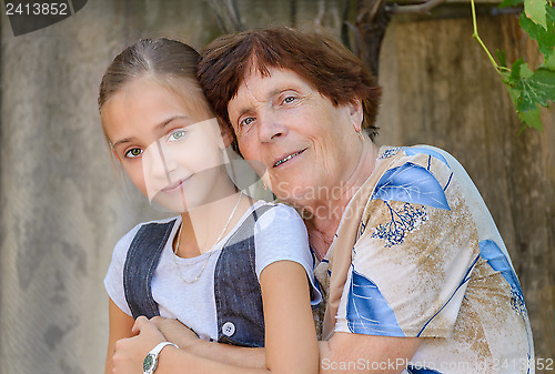 Image of The grandmother with  granddaughter