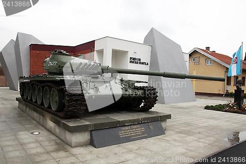 Image of Heavy tank T-80 in Vukovar, Croatia - leftover after civil war