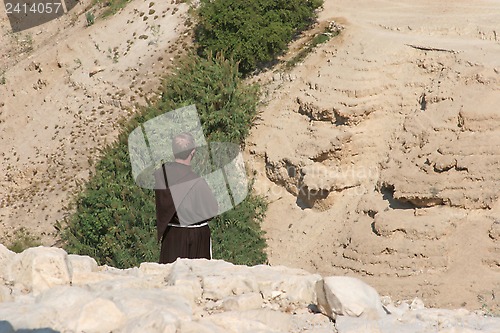 Image of Monk in Judea desert, Israel