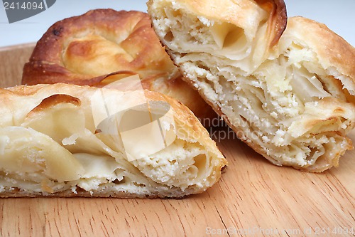 Image of Burek (pie with meat or spinach) is traditional Balkanian meal