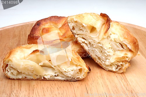 Image of Burek (pie with meat or spinach) is traditional Balkanian meal