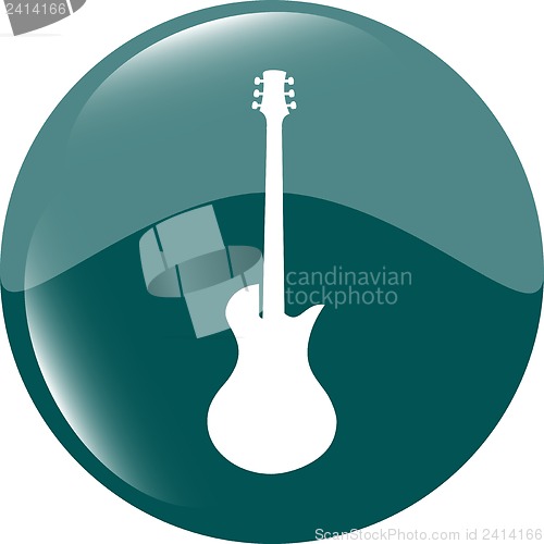 Image of Guitar icon button isolated