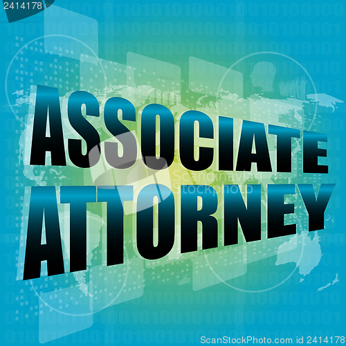 Image of associate attorney words on digital screen