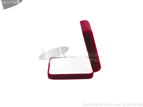 Image of vintage red gift box isolated on white