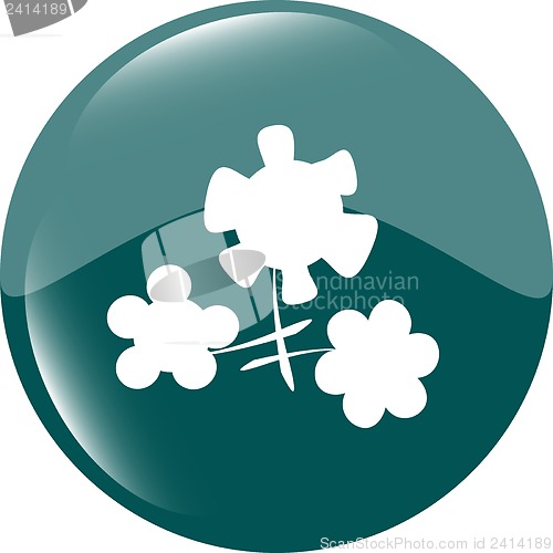 Image of Flower app web glossy icon button