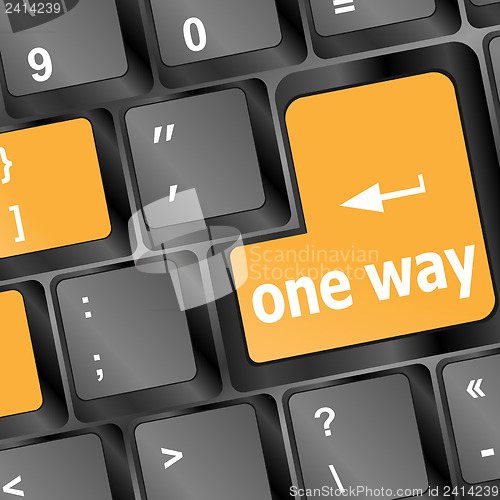 Image of one way button on computer keyboard pc key