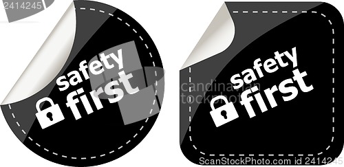 Image of Secure Lock Sign Label, safety first