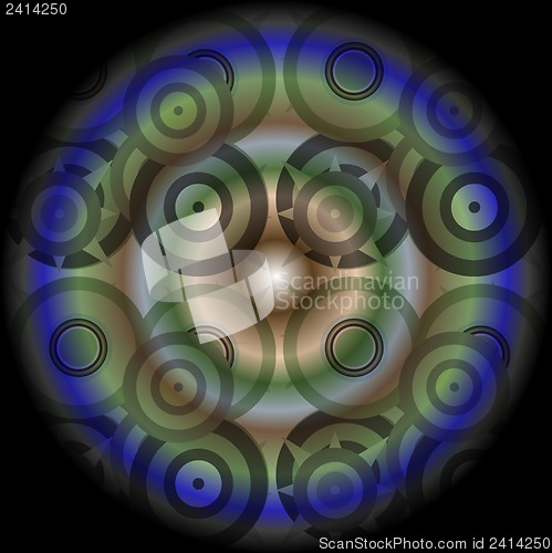 Image of Pattern mandala green, ornamental round floral pattern. kaleidoscopic floral pattern