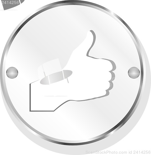 Image of Vector metal like icon button, design element