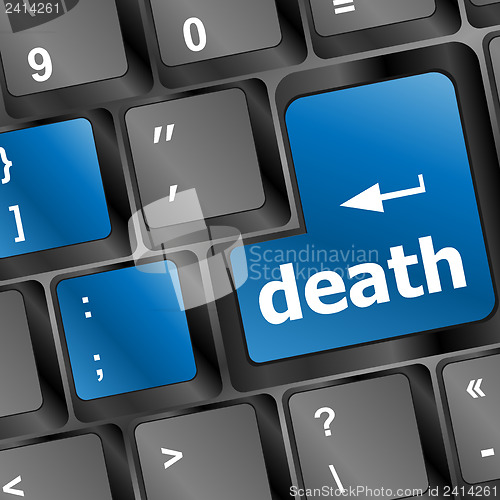 Image of death button on computer keyboard pc key