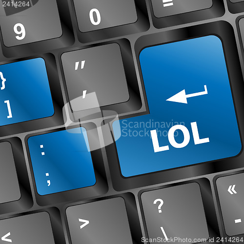 Image of lol button on computer keyboard pc key