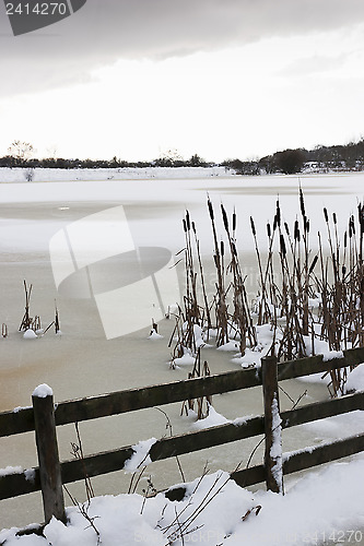 Image of Frozen lake at Cramlington, Northumberland