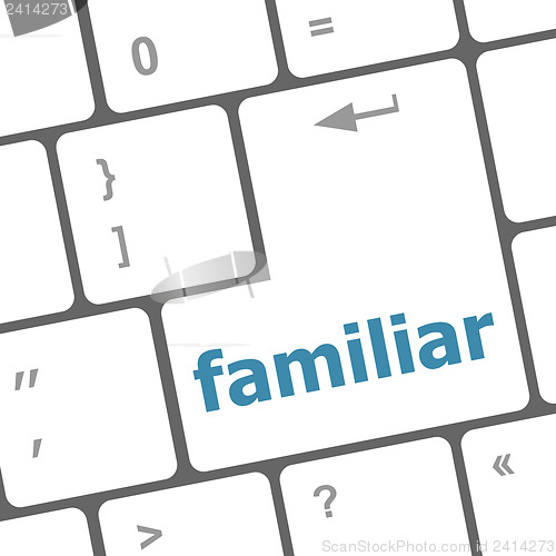 Image of familiar button on computer pc keyboard key